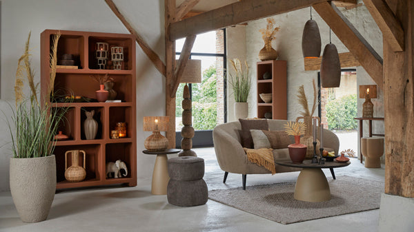 Junto Matt Sand Ceramic Round Side Table