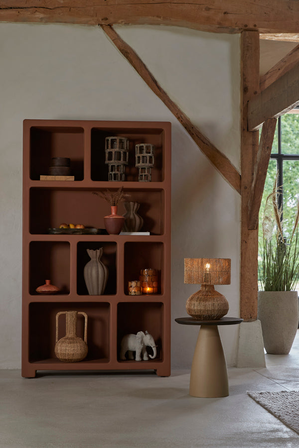 Nahua Terracotta Wood Tall Storage Cabinet