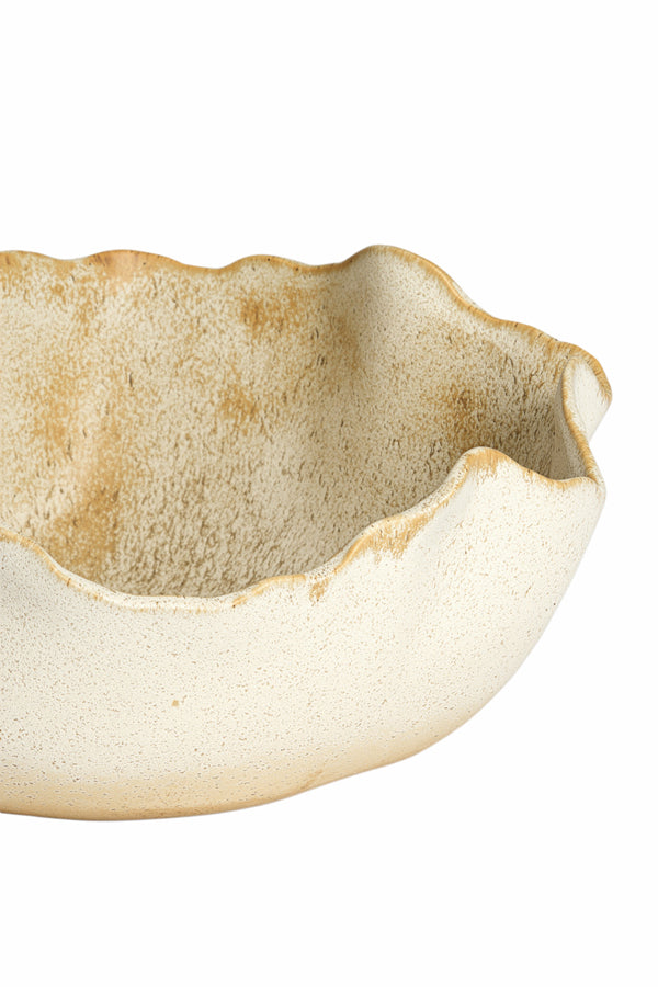 Gaspar Cream & Rust Ceramic Decorative Bowl 14cm
