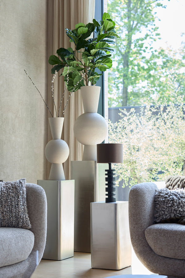 Alurio Satin Nickel Metal Plinth 80cm