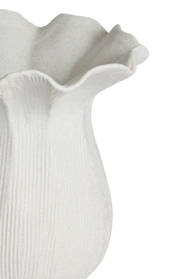 Zenora Matt Cream Ceramic Vase 19cm