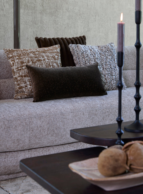 Salida Brown & Cream Textured Feather Filled Square Cushion 45x45cm