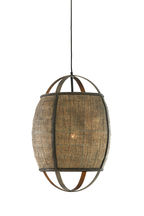 Bozona Brown/Grey Rattan Pendant Light 38.5cm