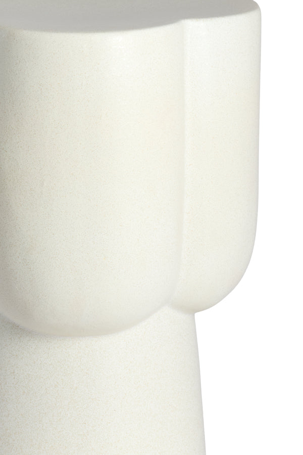 Junto Matt Cream Ceramic Round Side Table