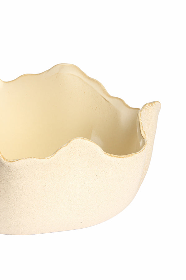 Gaspar Matt Cream & Beige Ceramic Decorative Bowl 14cm
