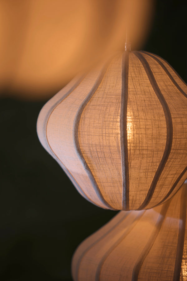 Sukau Cream Linen Pendant Light 38.5cm