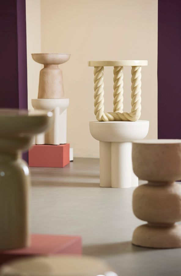 Mizuho Cream Wood Side Table
