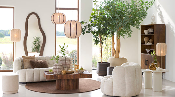 Esmiria Natural & Dark Brown Pendant Light 40cm