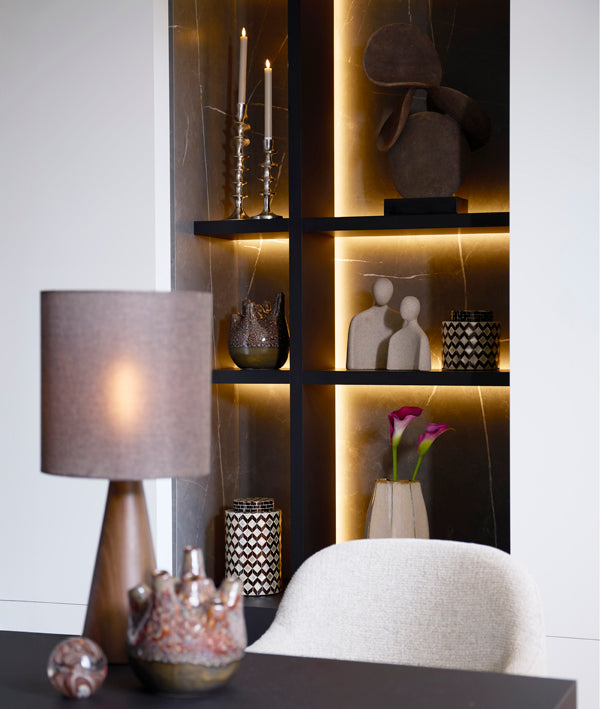 Cosenza Brown Ceramic & Bronze Vase