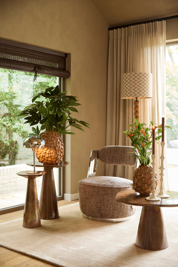 Veglio Oiled Brown Wood Floor Lamp Base