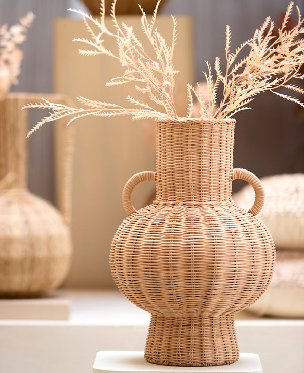 Neivo Brown Woven Rattan Vase