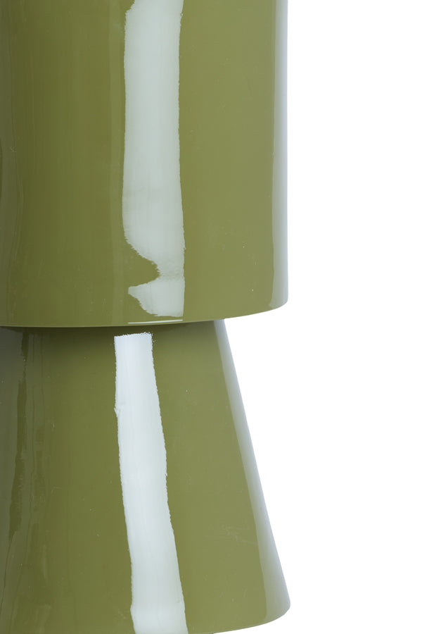 Nysa Gloss Olive Green Round Side Table