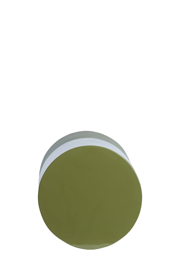 Nysa Gloss Olive Green Round Side Table