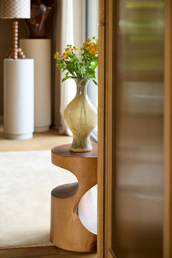 Jorven Taupe & Olive Green Glass Vase