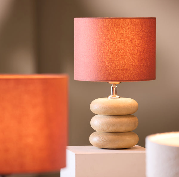 Budongo Natural Wood Stacked Table Lamp Base 12cm