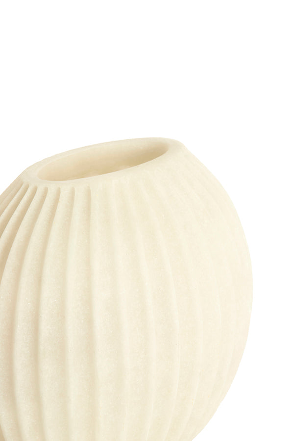Miralli Cream Ribbed Vase 24cm