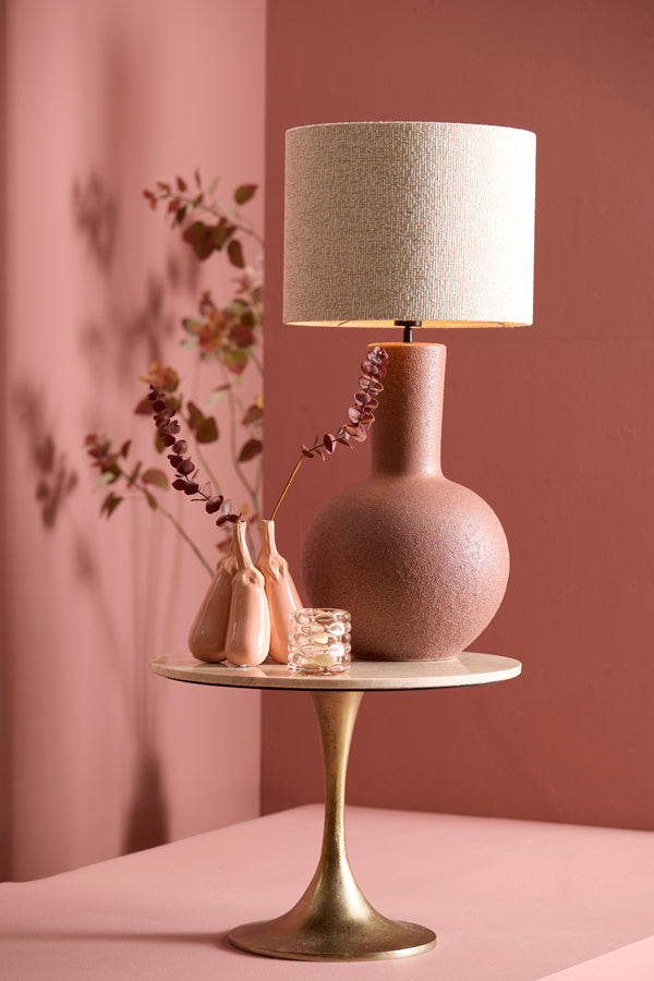 Tomar Sand/Pink Marble & Light Gold Round Side Table 41cm