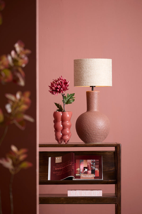 Ulloa Dark Dusty Pink Ceramic Table Lamp Base 62cm