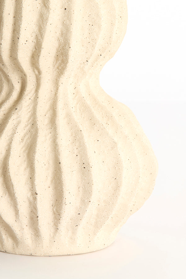 Vania Cream Wavy Ceramic Vase 31.5cm