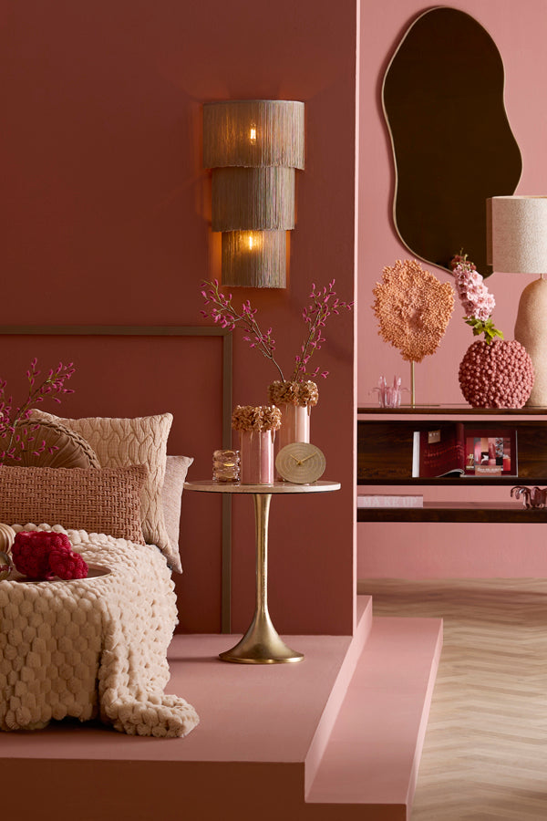 Tomar Sand/Pink Marble & Light Gold Round Side Table 53cm
