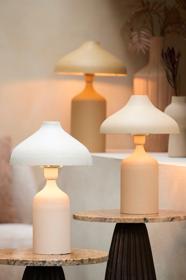 Yebri Matt Cream Metal Table Lamp