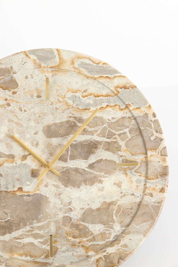 Sistelo Taupe Marble Wall Clock 41cm
