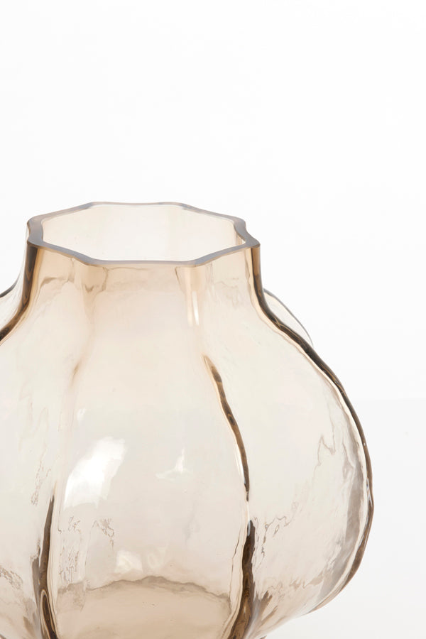 Tejeda Clear Light Brown Glass Vase 32cm