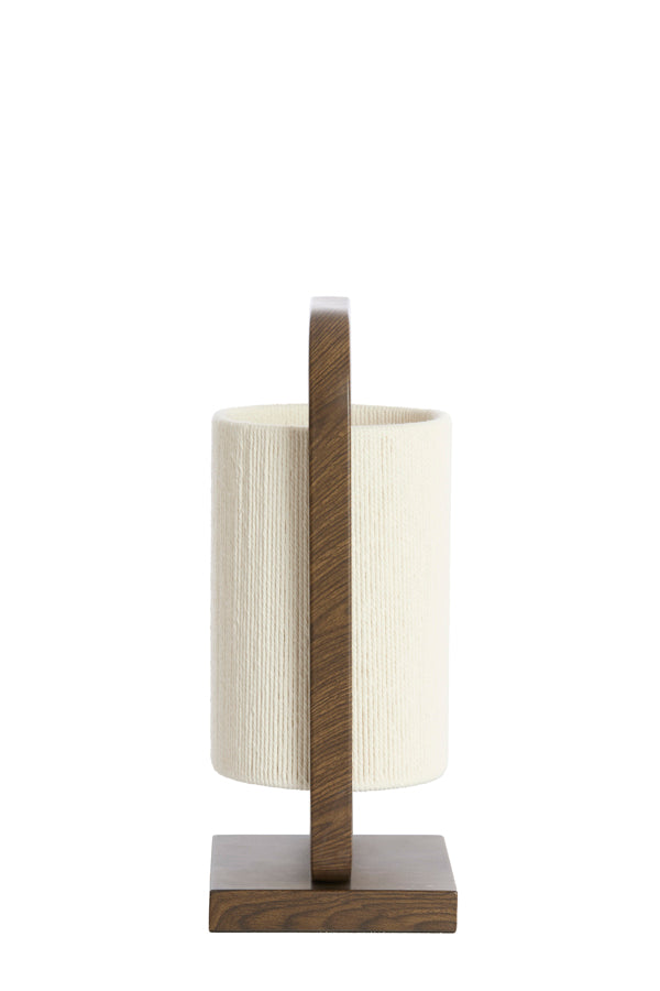 Lecce Dark Brown Wood Effect & Cream Rope Table Lamp