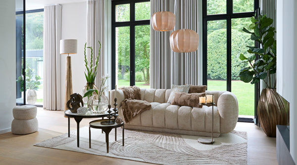 Loriel Cream & Sand Rectangular Rug 300x200cm