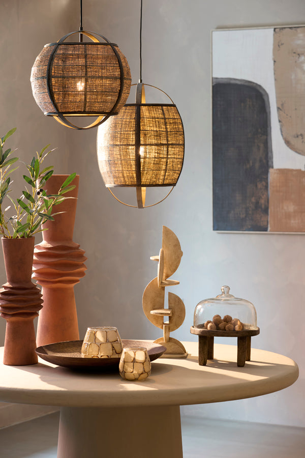Bozona Brown/Grey Rattan Pendant Light 38.5cm