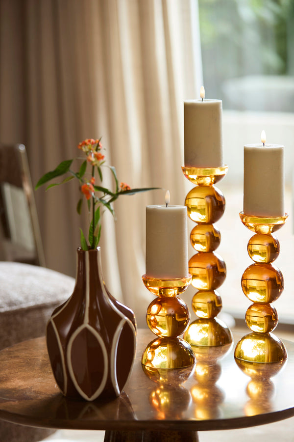 Bolene Brown & Cream Geometric Ceramic Vase