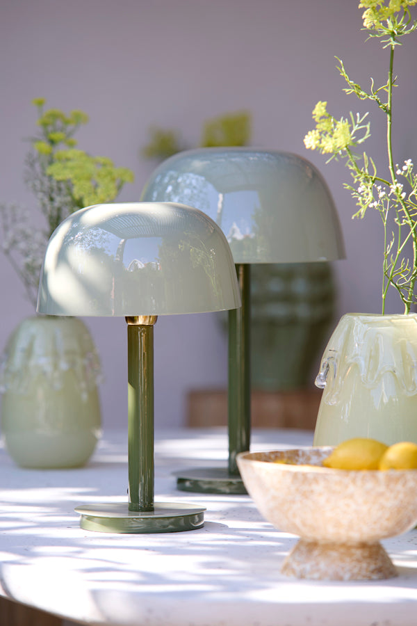 Marivet Two Tone Olive Green Metal Table Lamp 37cm