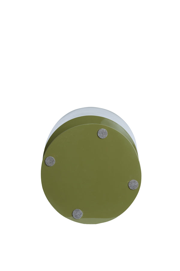Nysa Gloss Olive Green Round Side Table