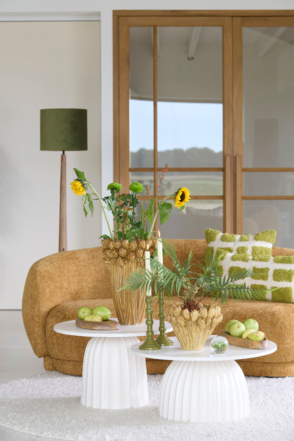Veglia Cream Metal Round Side Table 38cm