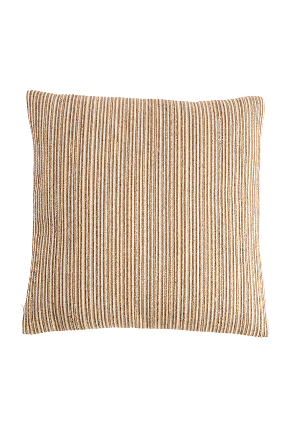 Hayden Cream & Dark Brown Striped Feather Filled Square Cushion 45x45cm