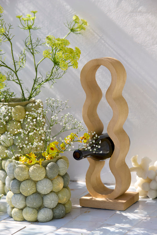 Edolo Matt Natural Wood 4 Bottle Wine Rack