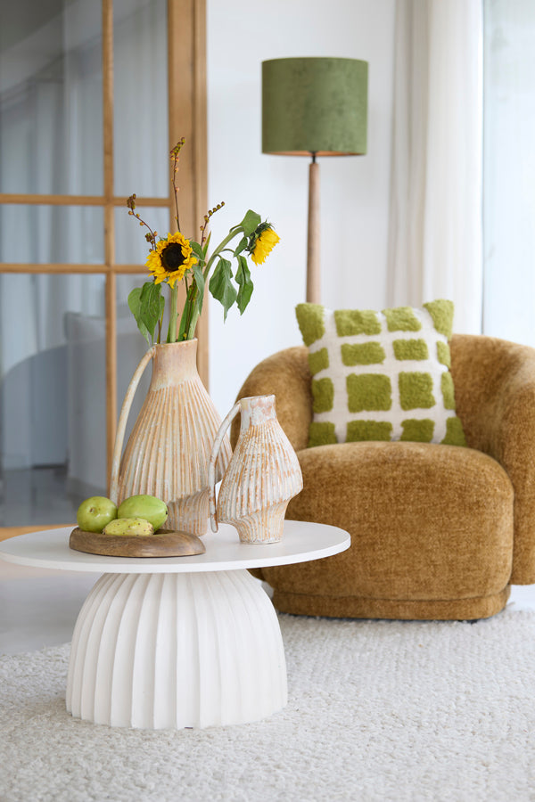 Veglia Cream Metal Round Side Table 33.5cm