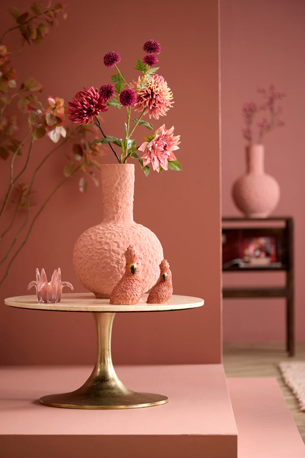 Tomar Sand/Pink Marble & Light Gold Round Side Table 36cm