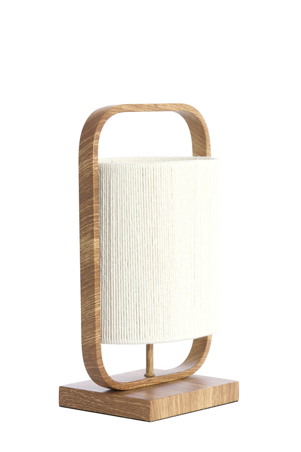 Lecce Natural Wood Effect & Cream Rope Table Lamp