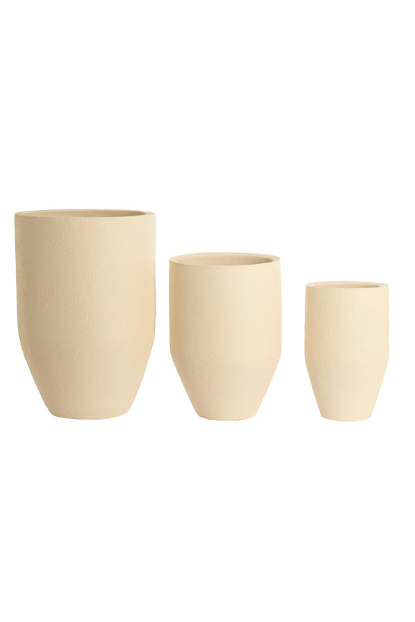 Sirolo Set of 3 Cream Metal Decorative Planters