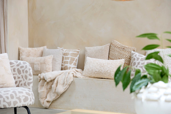 Flint Cream Square Cushion 45x45cm