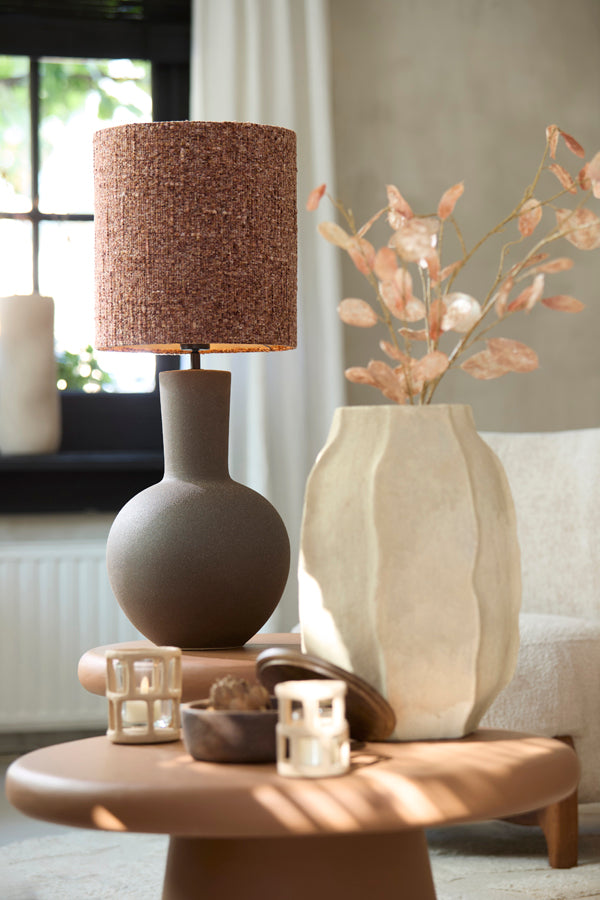 Ulloa Matt Dark Brown Ceramic Table Lamp Base 52cm