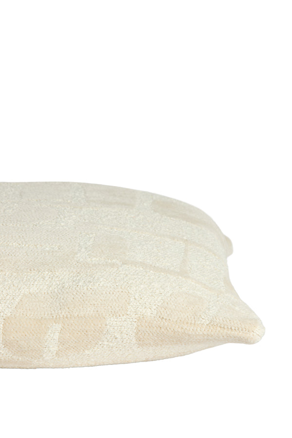Lyss Cream Abstract Feather Filled Square Cushion 45x45cm