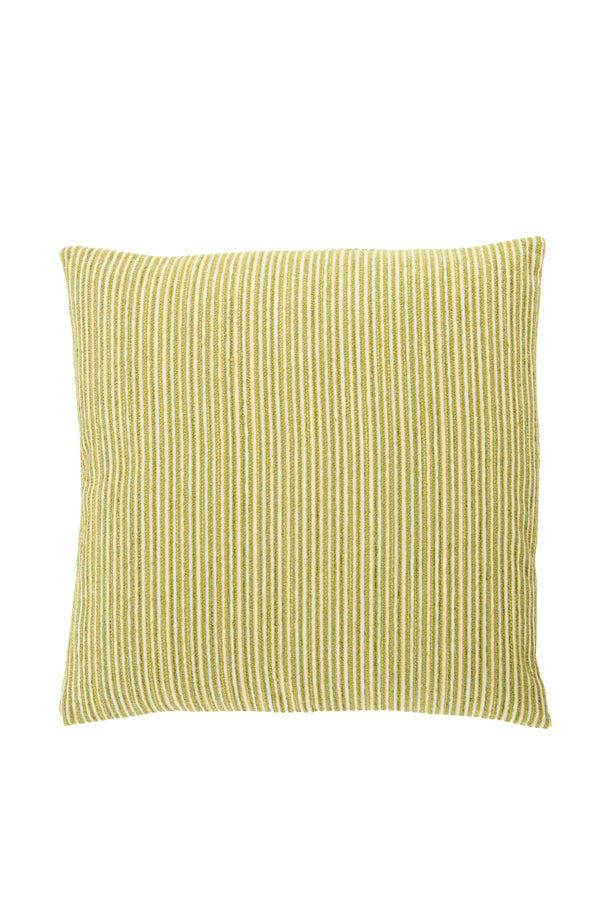 Hayden Cream & Light Green Striped Feather Filled Square Cushion 45x45cm