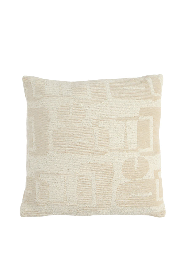 Lyss Cream Abstract Feather Filled Square Cushion 45x45cm