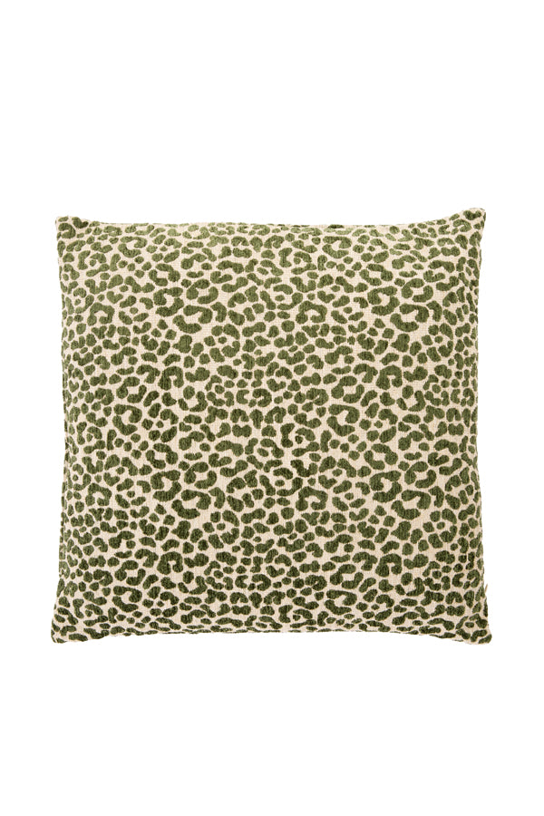 Safford Sand & Green Animal Print Feather Filled Square Cushion 45x45cm