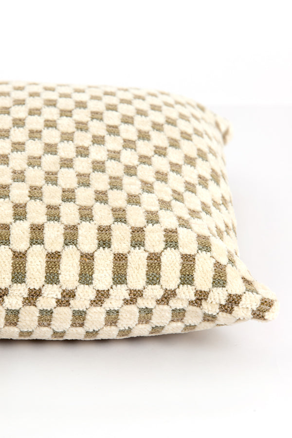 Kassel Mint Green & Cream Geometric Feather Filled Square Cushion 45x45cm