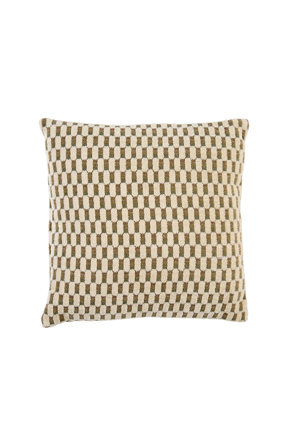 Kassel Mint Green & Cream Geometric Feather Filled Square Cushion 45x45cm