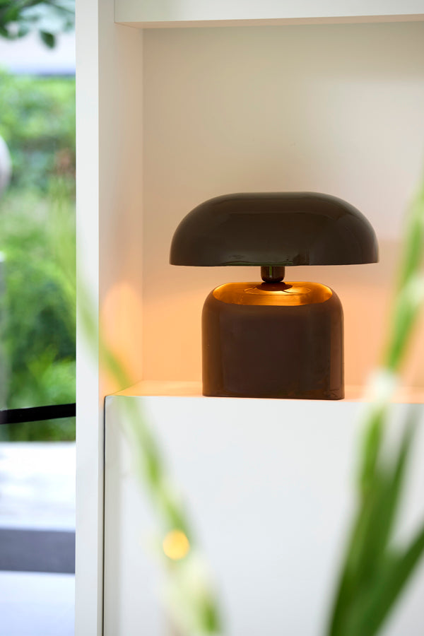 Todd Gloss Dark Brown Metal Table Lamp