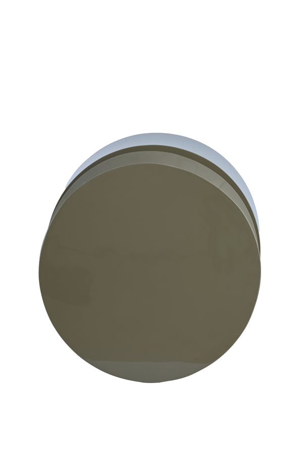Dhoti Gloss Taupe Geometric Round Side Table
